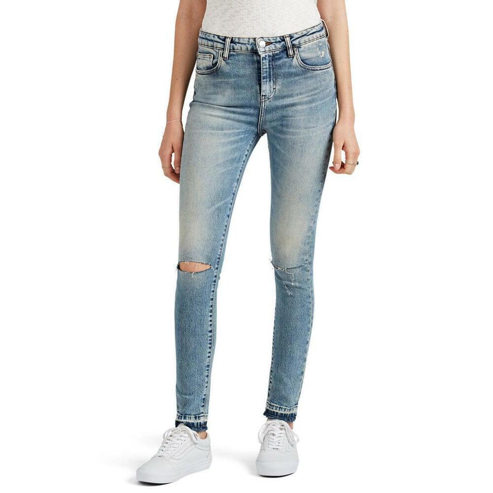 IRO Esra Distressed Skinny Jeans In Bleached Blue Size 25 Made In Italy $320